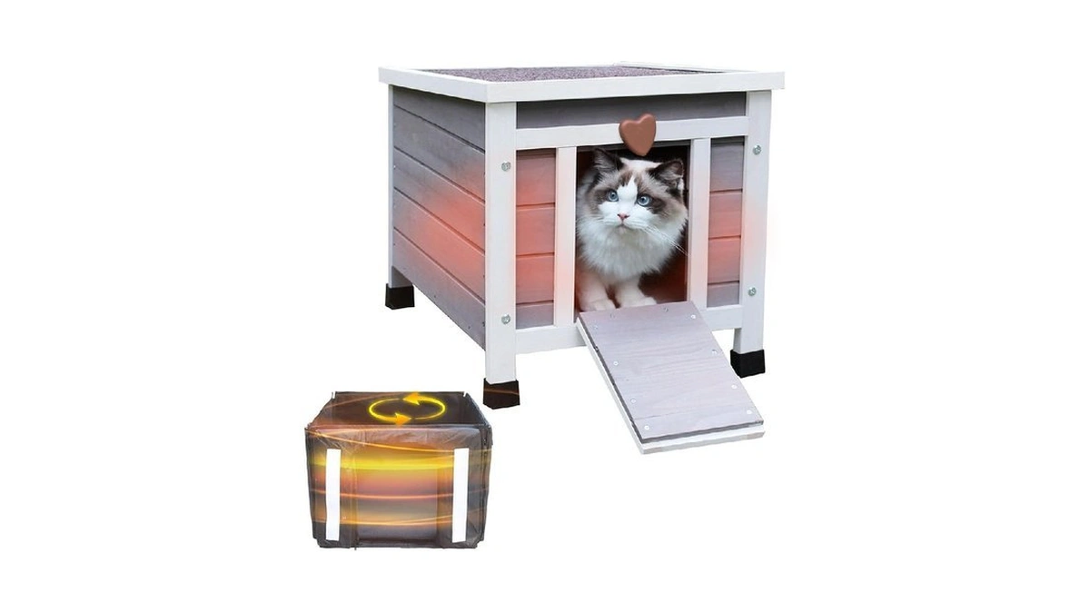 Weatherproof Cat House For Outdoor Cats In Winter... - Coupon