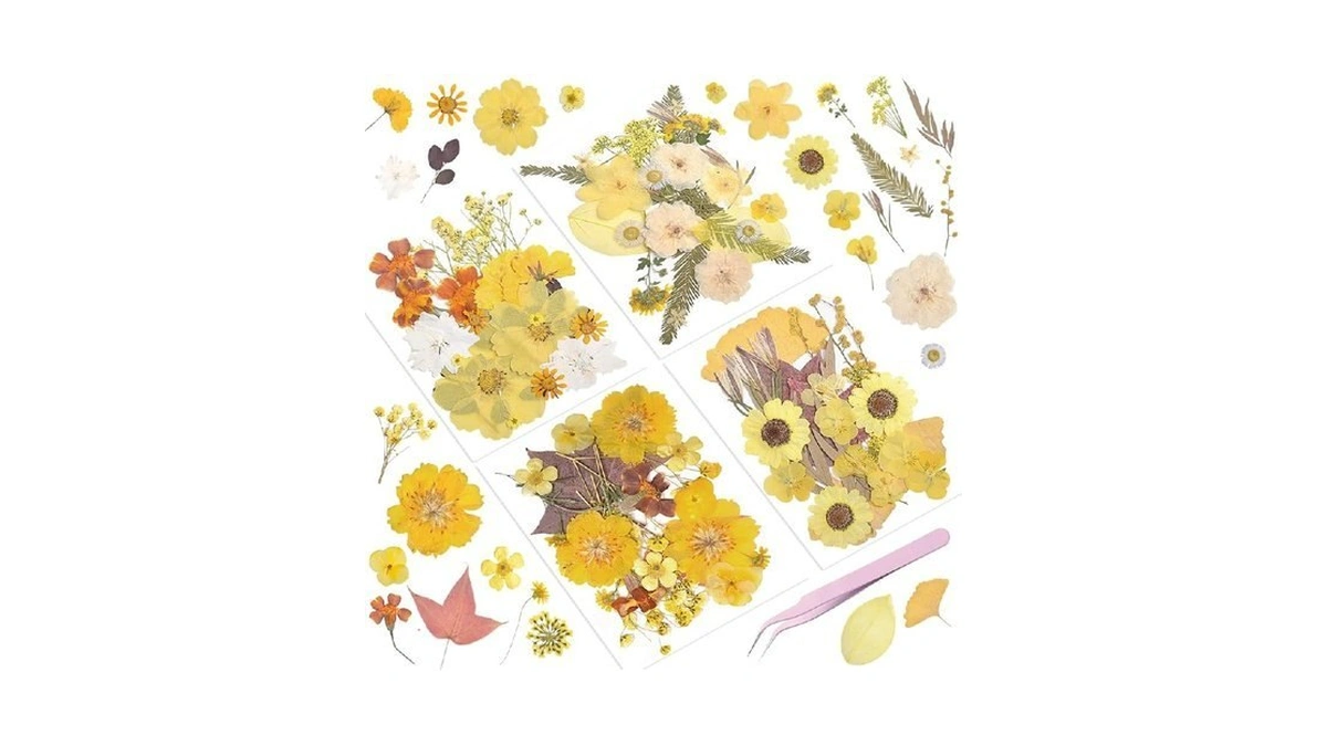Yuboo 92pcs Yellow Pressed Flowers For Resin Summer... - Coupon