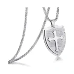 Rehoboth Mens Stainless Steel Shield Cross Pendant... - Coupon