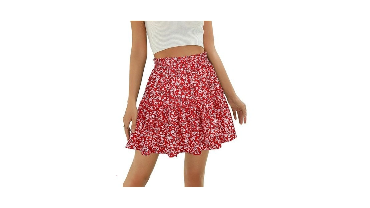 Berydress Womens Ruffle Mini Skirt 2025 Flowy... - Coupon