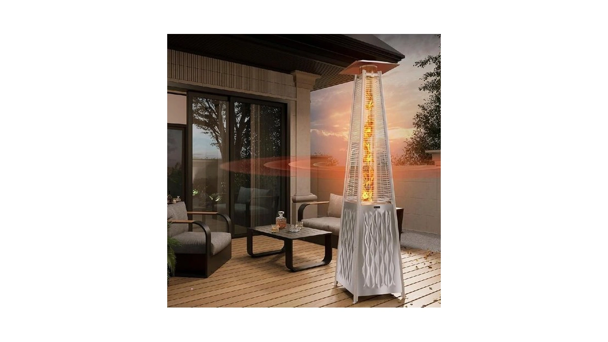 East Oak 48 000 Btu Pyramid Patio Heater Quartz... - Coupon