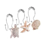 Double Shower Curtain Hooks 12pcs Seashell Shower... - Coupon