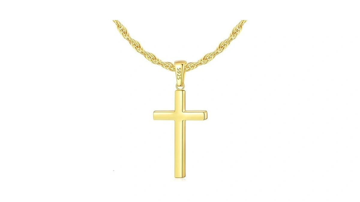 Eterjew 18k Gold Plated Cross Chain For Men Gold... - Coupon