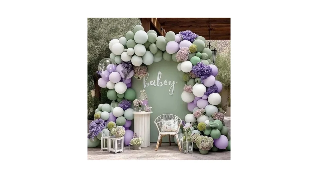 Dusty Green Purple White Balloon Arch Kit Double… – Coupon