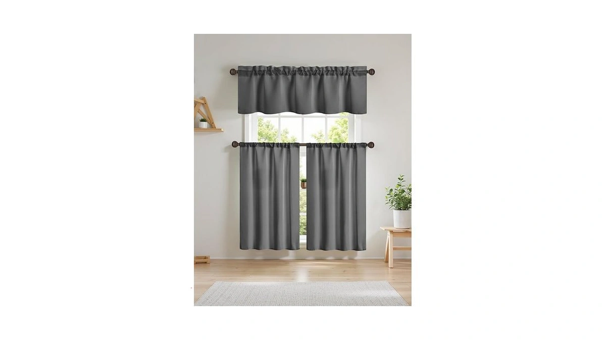 Easy Home 3 Piece Solid Color Blackout Window... - Coupon