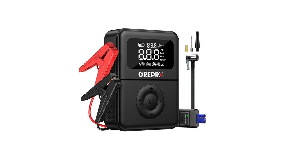 Grepro Jump Starter With Air Compressor 5000a... - Coupon