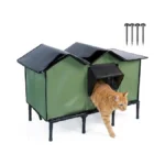 Outdoor Cat House For Feral Stray Cats Waterproof... - Coupon