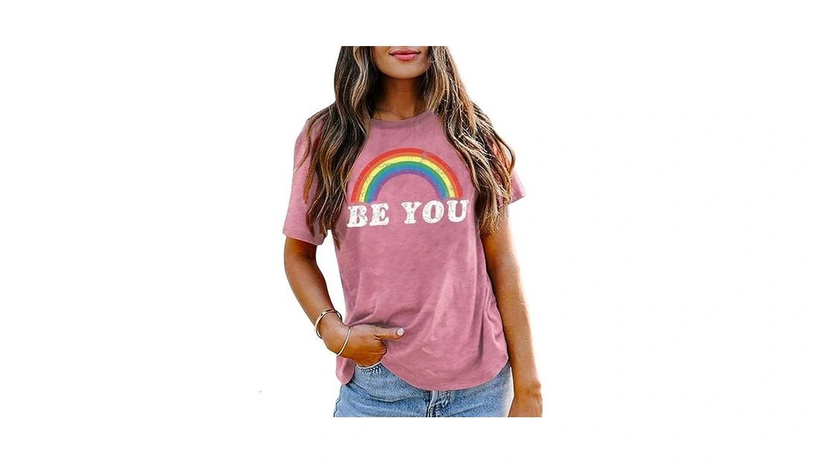 Rainbow Shirt Women Pride Shirt Rainbow Graphic... - Coupon