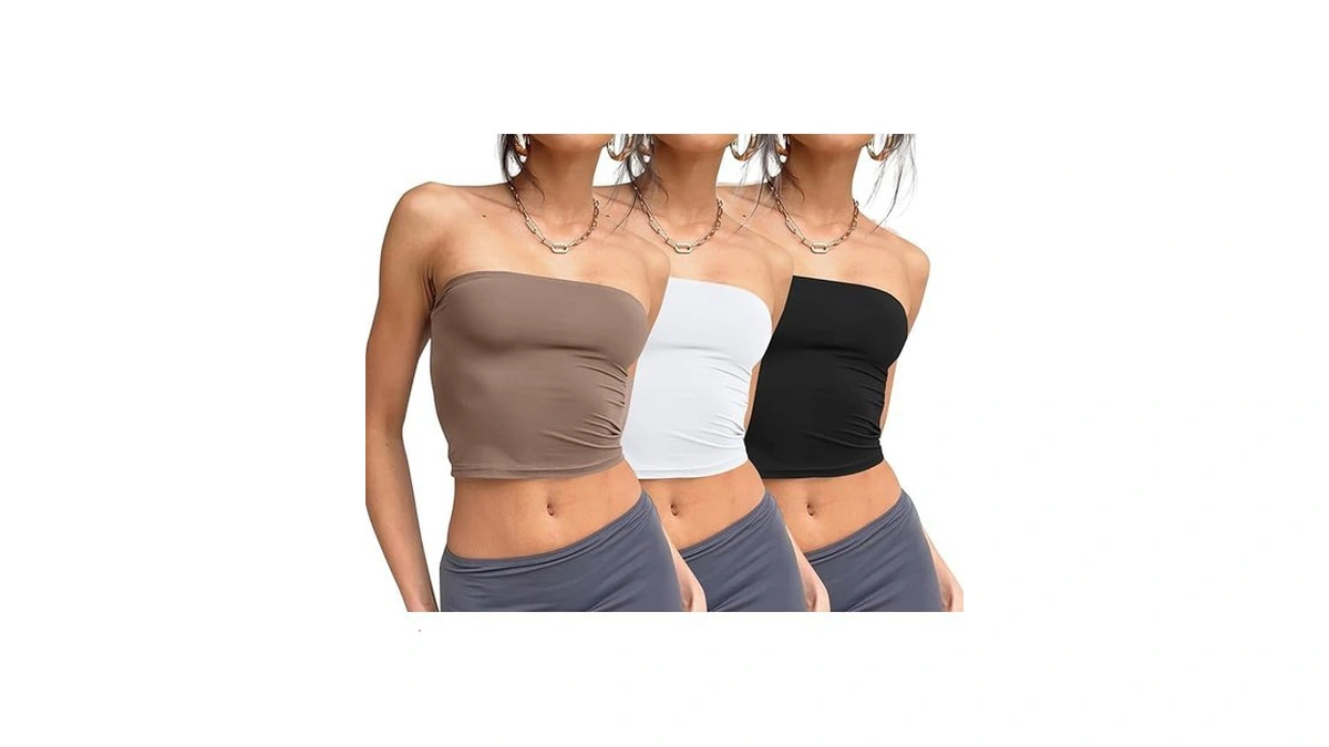 Trendy Queen Womens 3 Pack Summer Tube Tops Crop... - Coupon