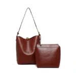 Womens Handbag Pu Leather Bucket Tote Purse And... - Coupon
