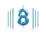 Blue Birthday Candles Number 8 Candle With 6pcs... - Coupon