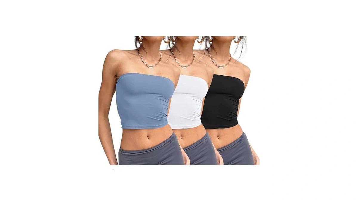 Trendy Queen Womens 3 Pack Summer Tube Tops Crop... - Coupon