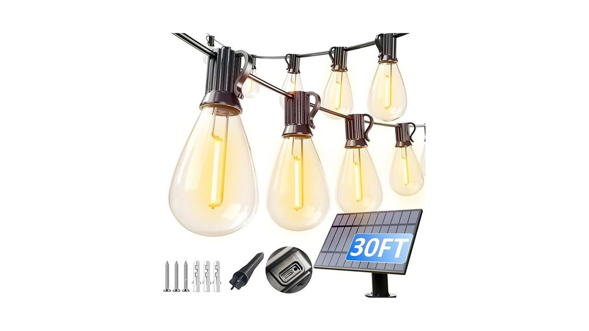 Luckystyle 30ft Solar String Lights Outdoor... - Coupon