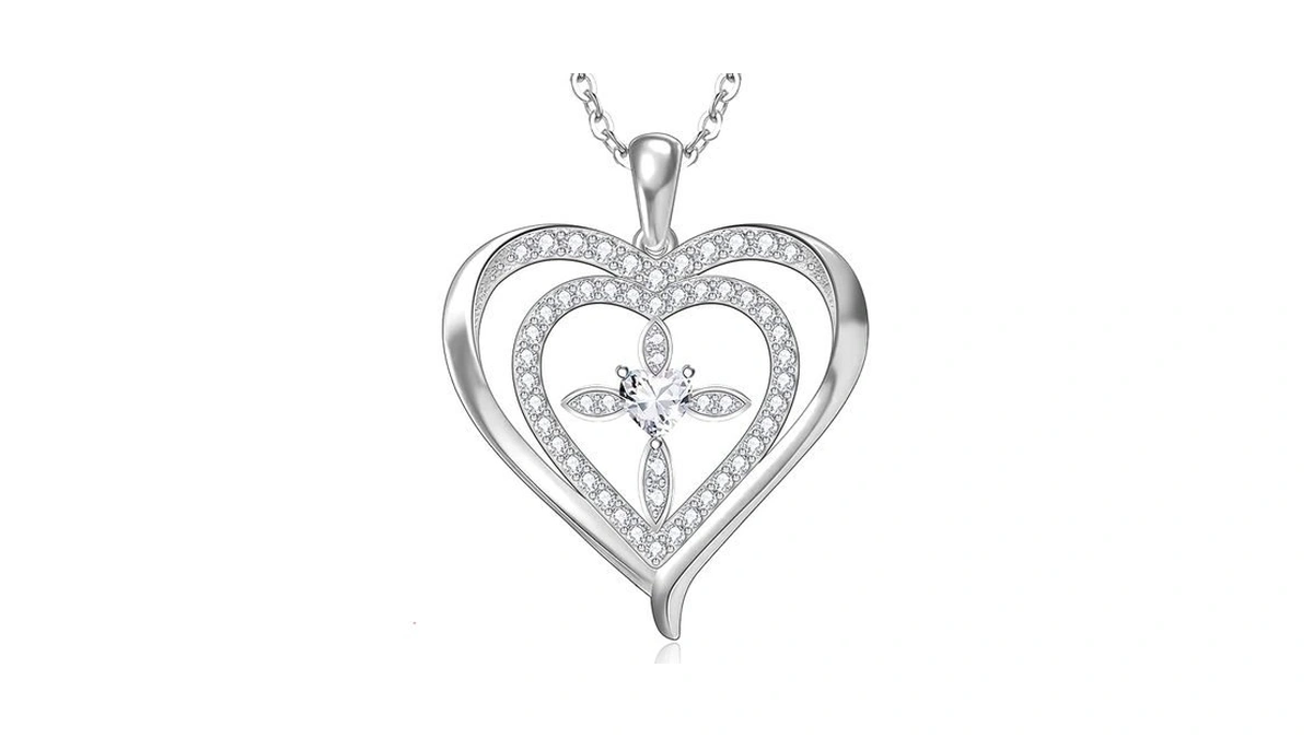 Riviko 925 Sterling Silver Cross April Birthstone... - Coupon