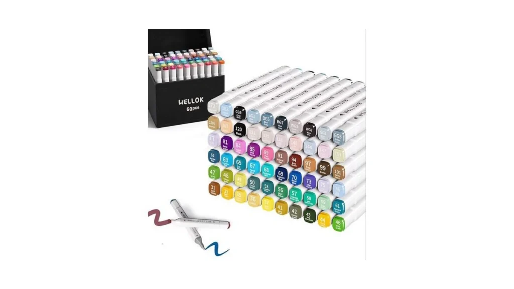 Wellokb Alcohol Markers 60 Colors Dual Tip Blender... - Coupon