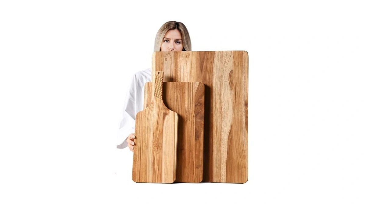 Yusotan Teak Wood Cutting Board Set Of 3 For... - Coupon