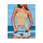 Btfbm Womens Strapless Tube Tops Spring Summer... - Coupon