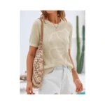 Lagracia Womens Short Sleeve Crochet Sweater Summer... - Coupon