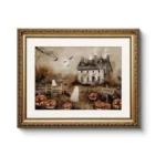 Vintage Gold Framed Spooky Halloween Wall Art 13x16... - Coupon