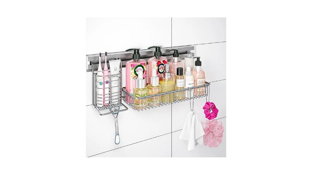 Mingling Adhesive Shower Caddy Shower Organizer... - Coupon