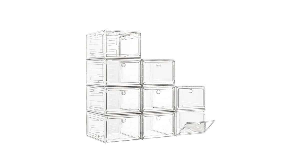 7 Code Large Clear Shoe Boxes Organizer Thicker... - Coupon