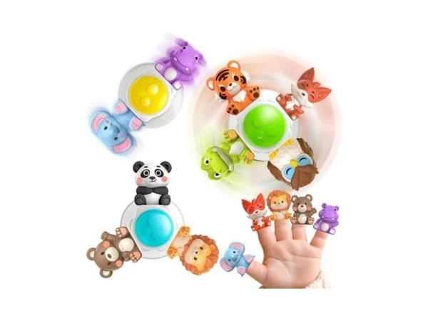 3pcs Cute Safari Animals Suction Spinner Toys For... - Coupon