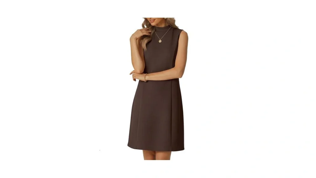 Himone Womens Sleeveless Mini Dress Mock Neck A... - Coupon