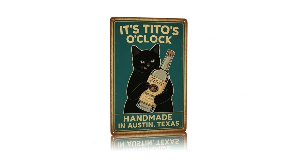 Funny Bar Signs It S Tito S O Clock Black Cat... - Coupon