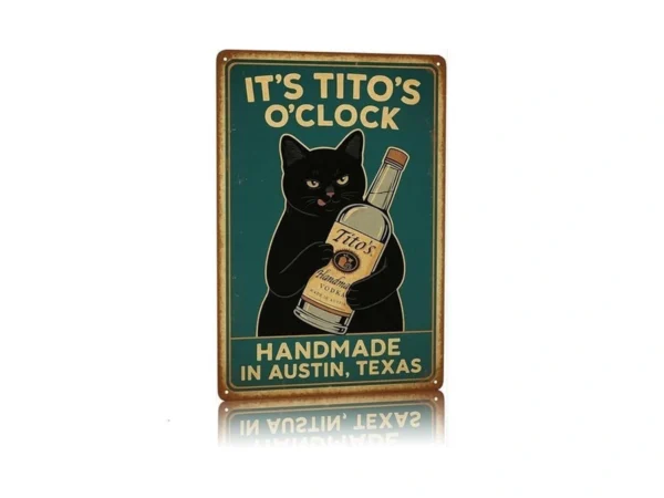 Funny Bar Signs It S Tito S O Clock Black Cat... - Coupon