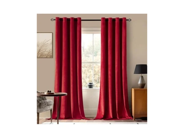 Miulee Christmas Red Velvet Curtains Elegant... - Coupon
