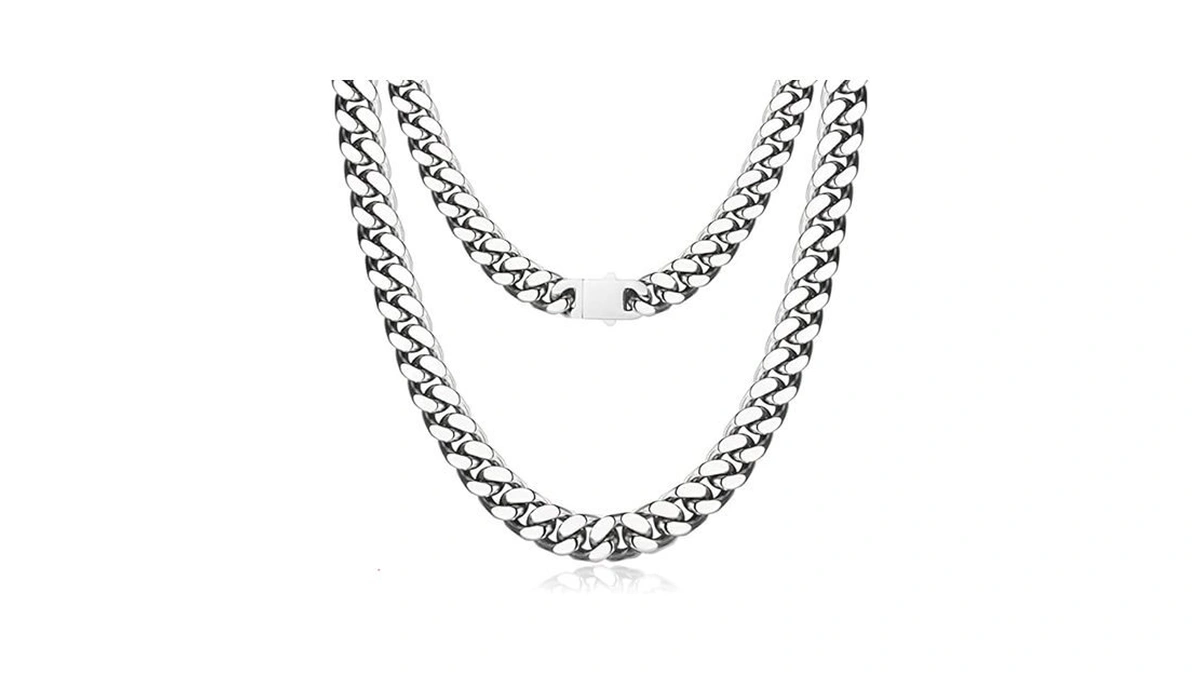 Glirte Men Chunky Miami Cuban Link Chain Necklace... - Coupon