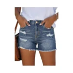 Anrabess Womens Ripped Denim Shorts High Waist... - Coupon
