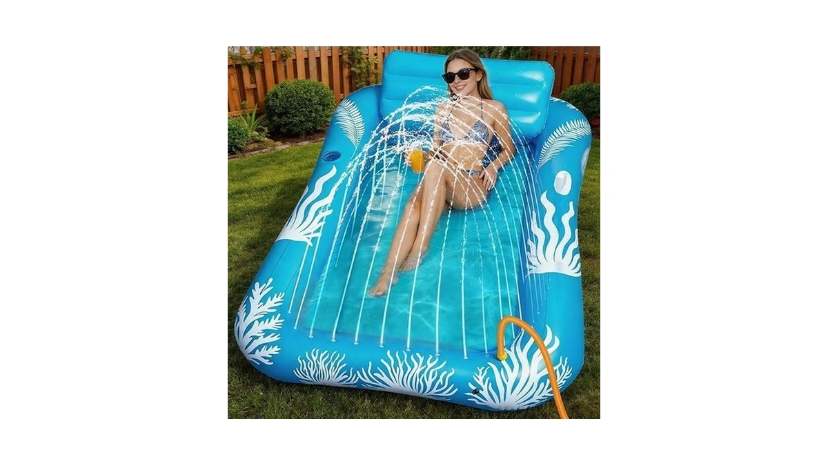 77 X 48 Inflatable Tanning Pool Lounger Float With... - Coupon