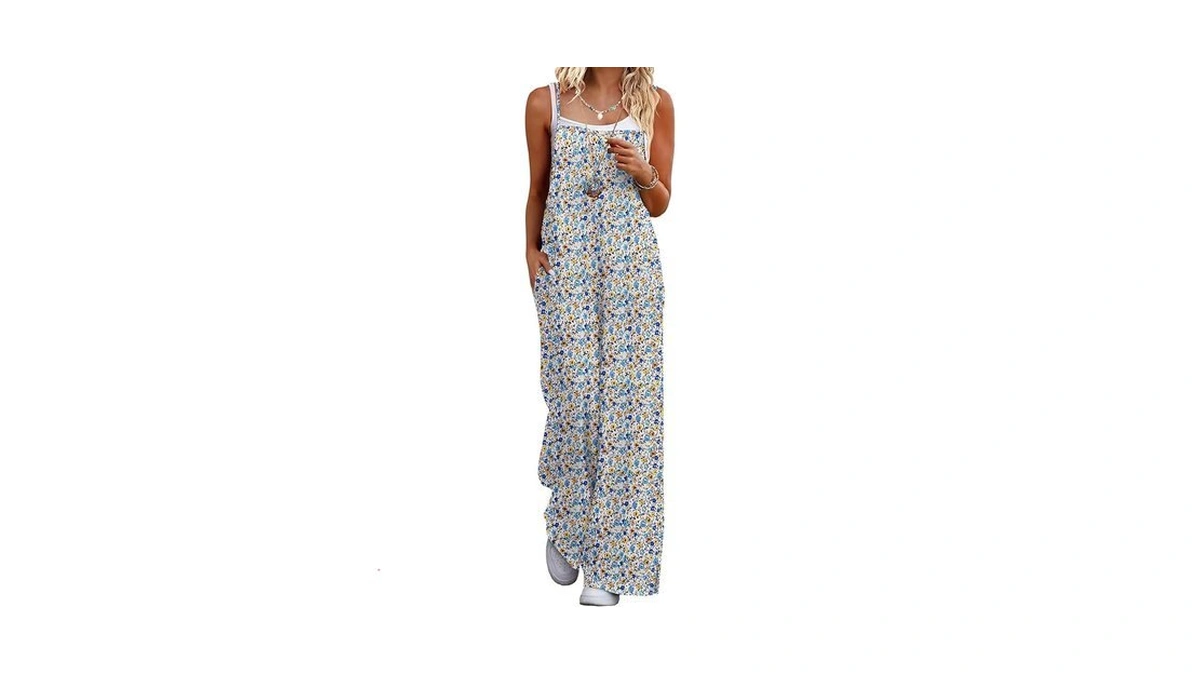 Ekouaer Womens Causal Sleeveless Jumpsuits Summer... - Coupon