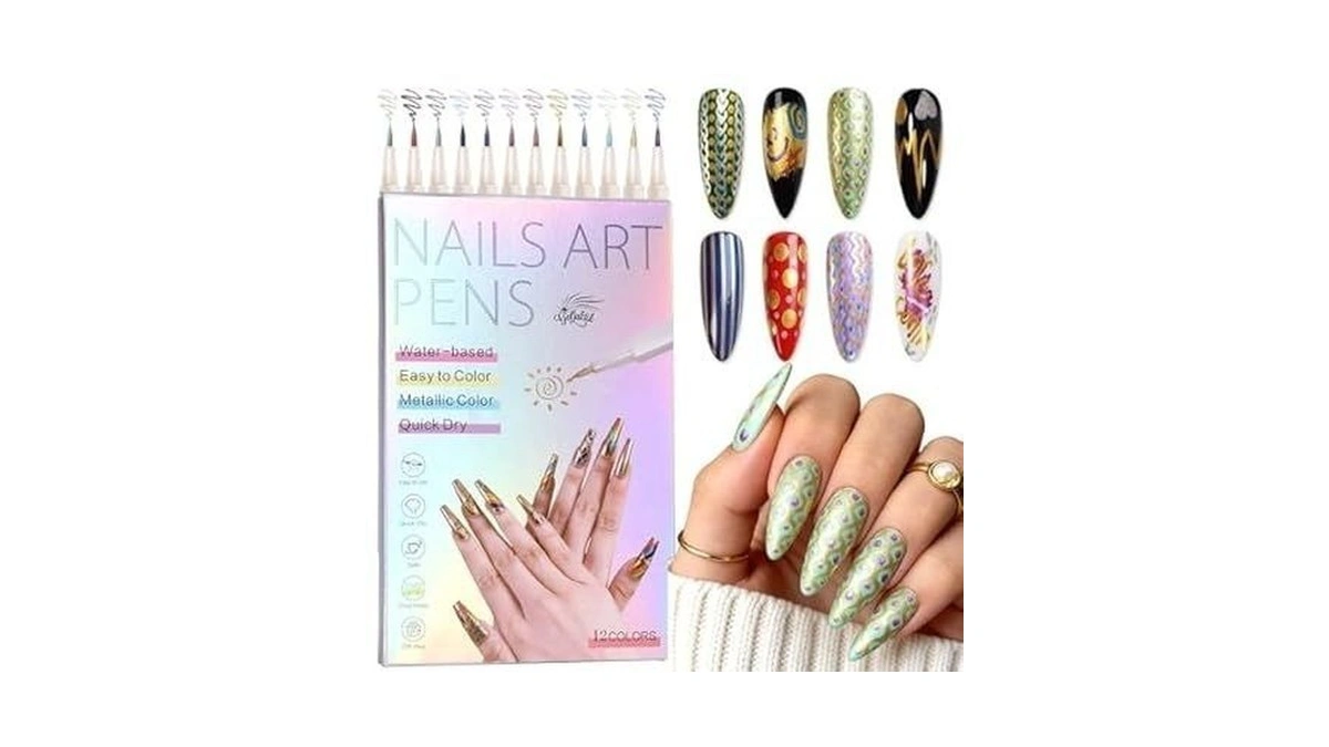 6 Colors Nail Art Pens Set - 3d Nail Polish Pens 0... - Coupon