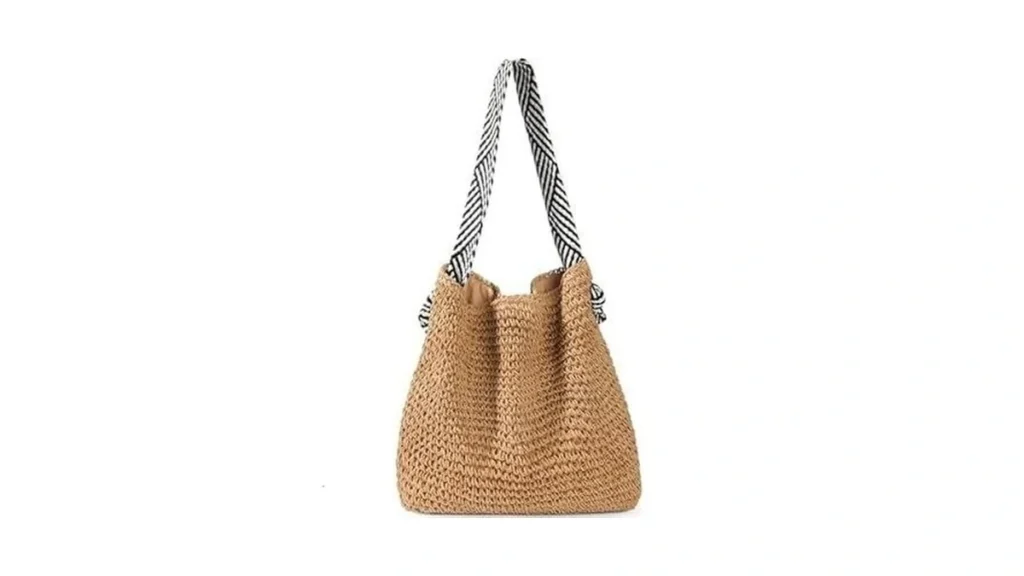 Women Straw Bags Summer Beach Tote Bag Handmade Woven - Coupon