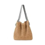 Women Straw Bags Summer Beach Tote Bag Handmade Woven - Coupon
