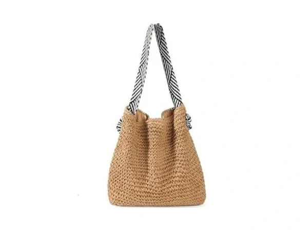 Women Straw Bags Summer Beach Tote Bag Handmade Woven - Coupon