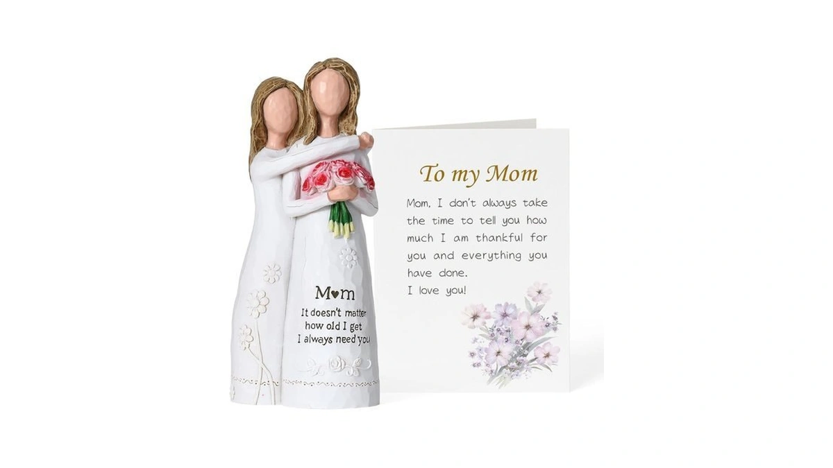 Ocosy Hand-painted Mom Daughter Resin Figurine... - Coupon