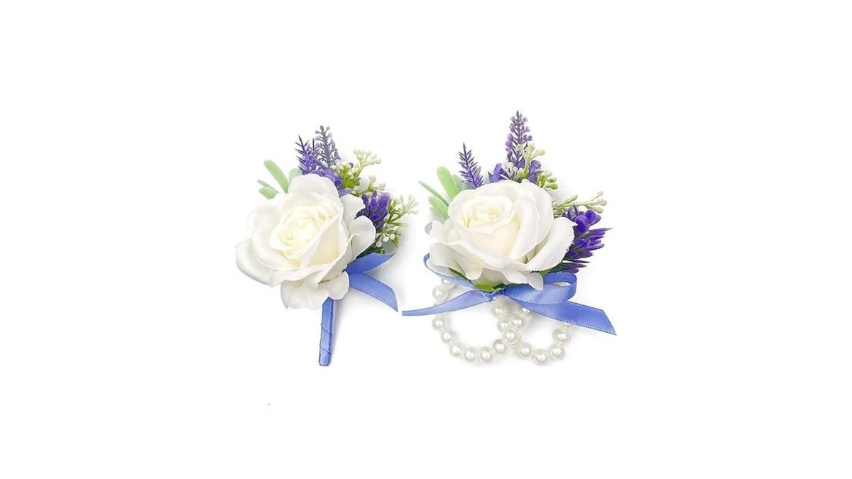 Rose Corsage And Boutonniere Set Lavender Blue... - Coupon