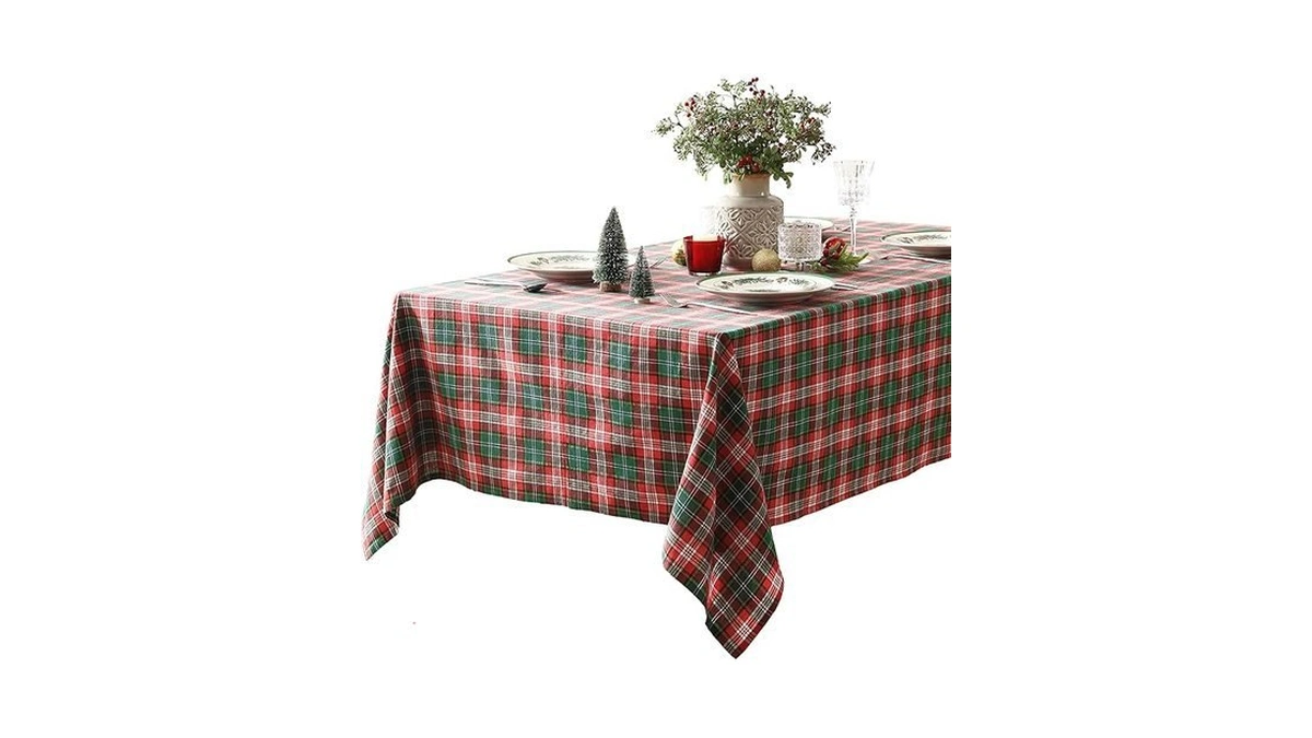 Home Bargains Plus Rudolph Plaid Fabric Tablecloth... - Coupon