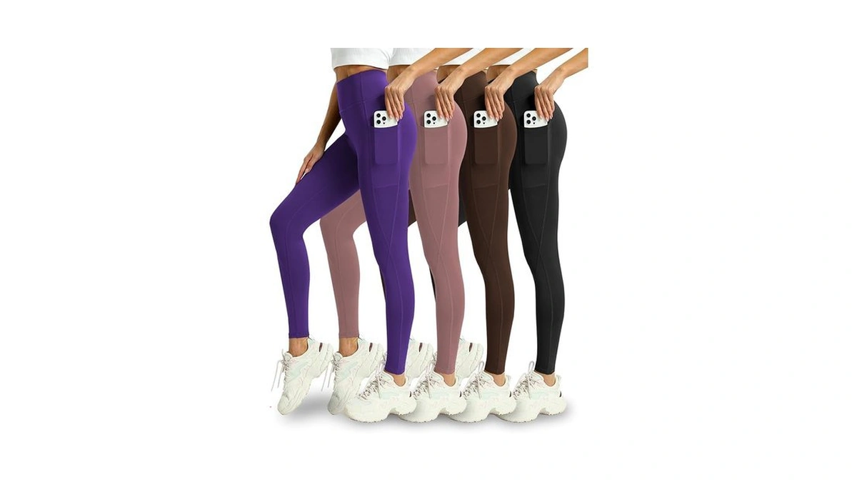 Mlenhor 4 Pack Leggings With Pockets For Women -... - Coupon