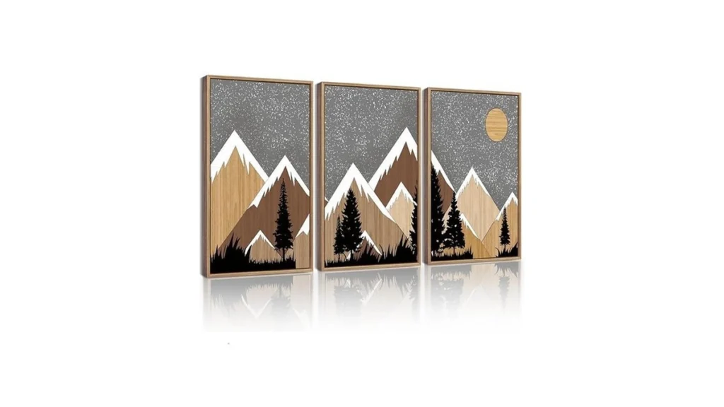 Kuvioke Morden Mountains Framed Wall Art Boho Pine... - Coupon