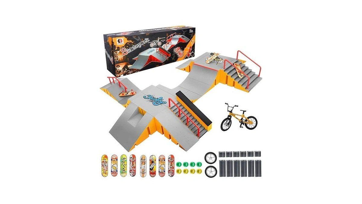 Rngodo Finger Skateboard Park Kits 14-in-1 Bigger... - Coupon