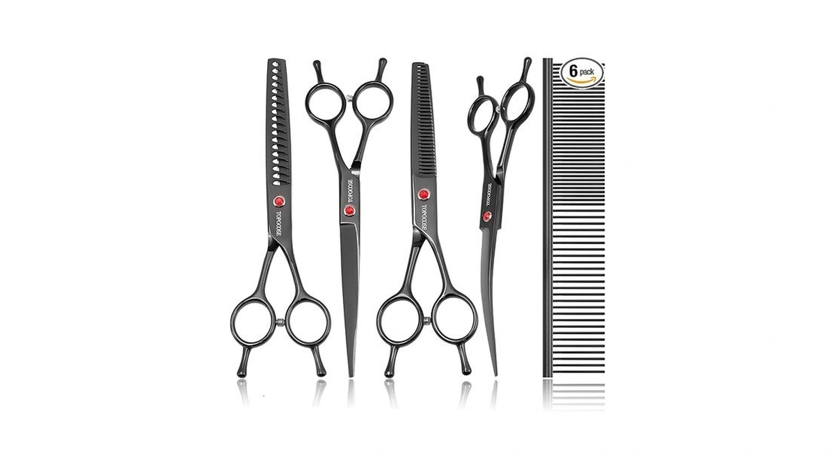 Topgoose Dog Grooming Scissors Kit Professional 6... - Coupon