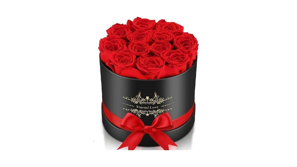 12 Flower Forever In Elegant Box 100 Preserved Real... - Coupon