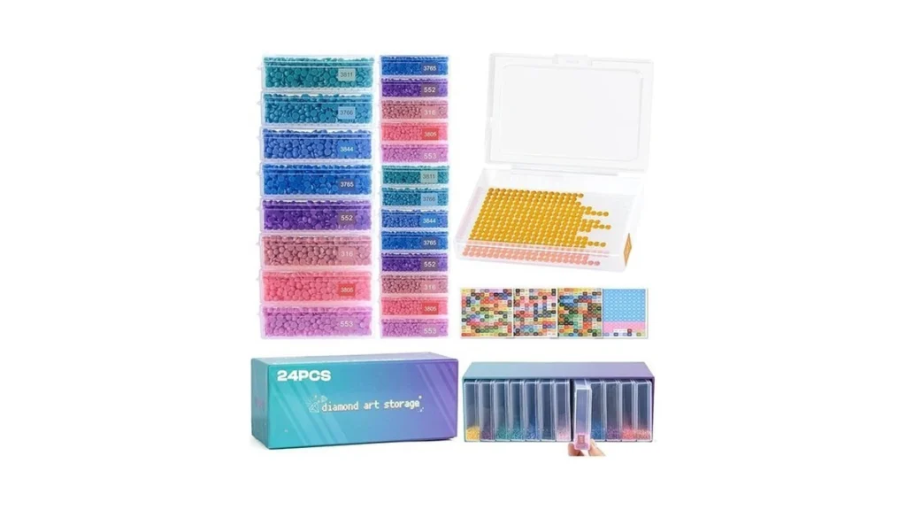 Caydo 24pcs Diamond Art Trays With Lids 2 Size... - Coupon