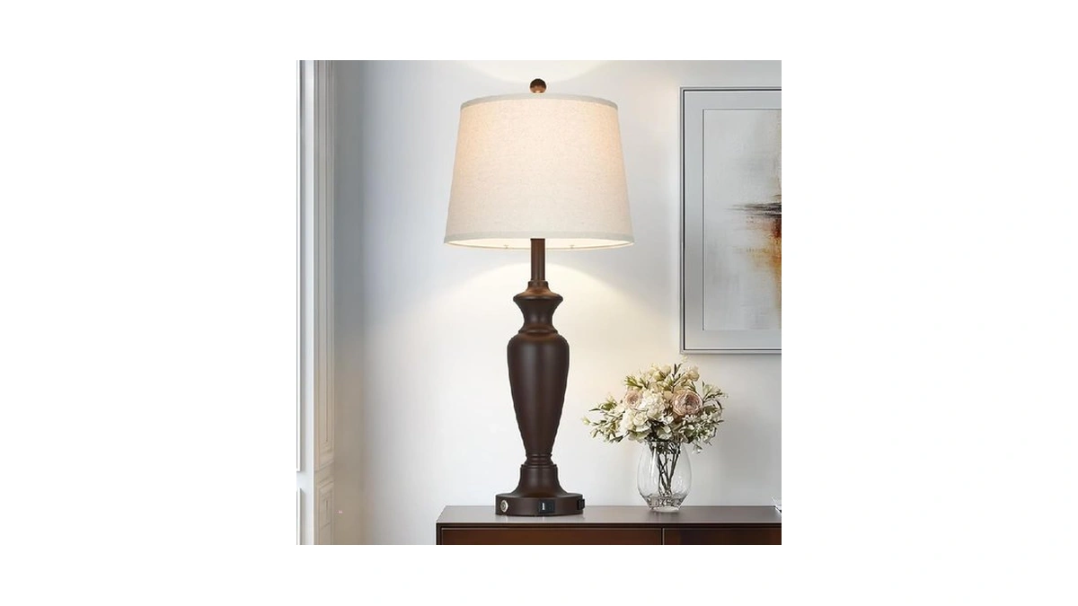 Luxeflow 30 Tall Brown Table Lamp For Living Room... - Coupon