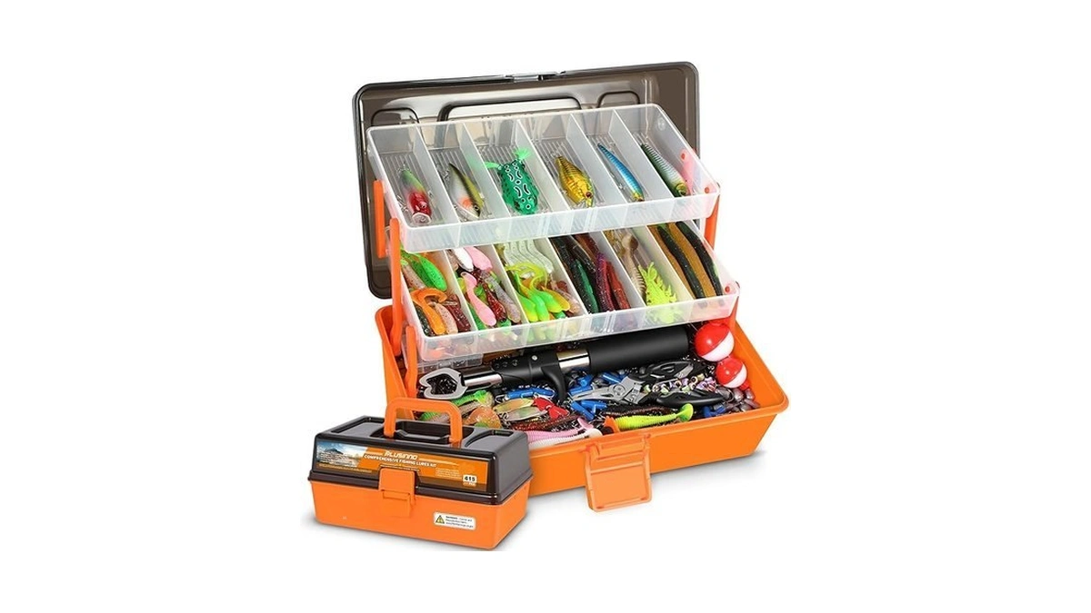Plusinno Large 3 Layers Fishing Tackle Box With... - Coupon