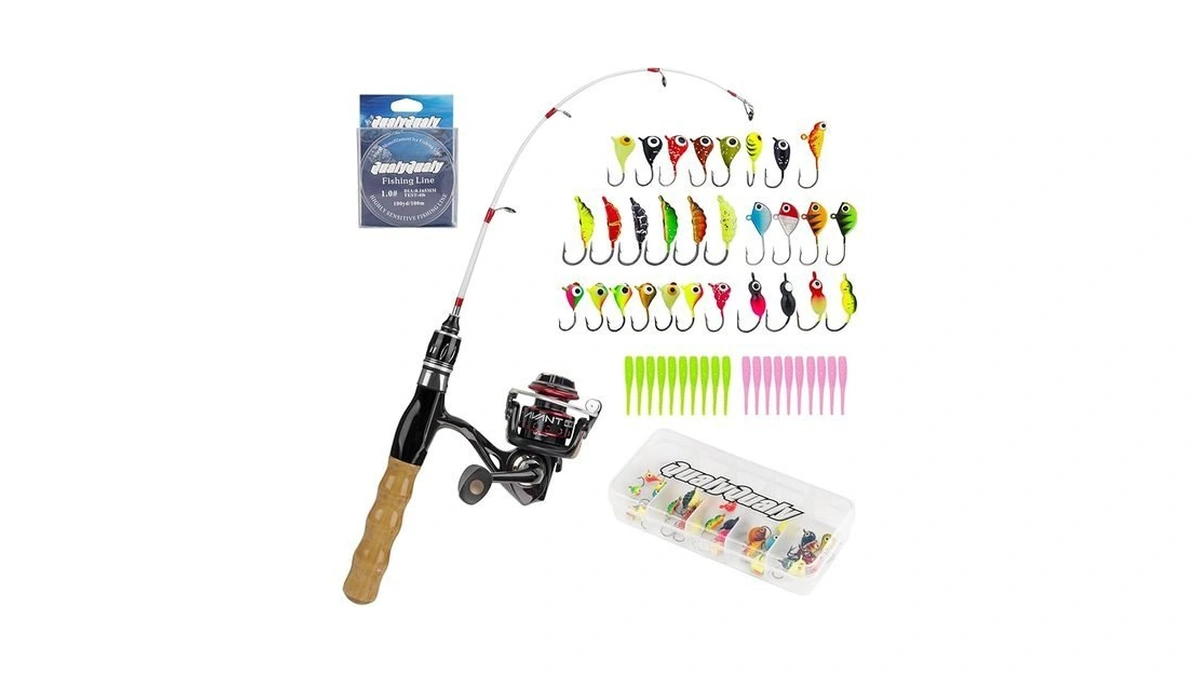 Qualyqualy Ice Fishing Rod And Reel Combo 24 Ice... - Coupon